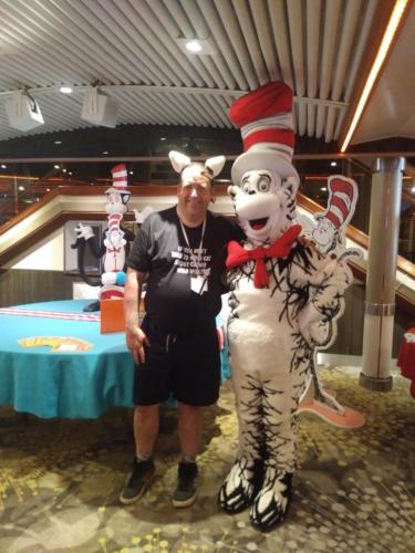 Meow Meow Cruise 2019 - Brian and Cat in the Hat